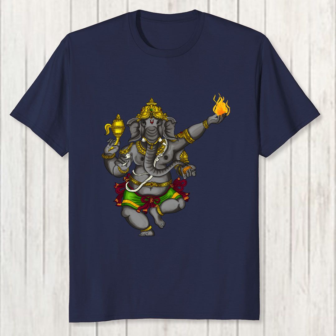 3c1777fc Ganesha Tshirt Men T Shirt Navy Front New