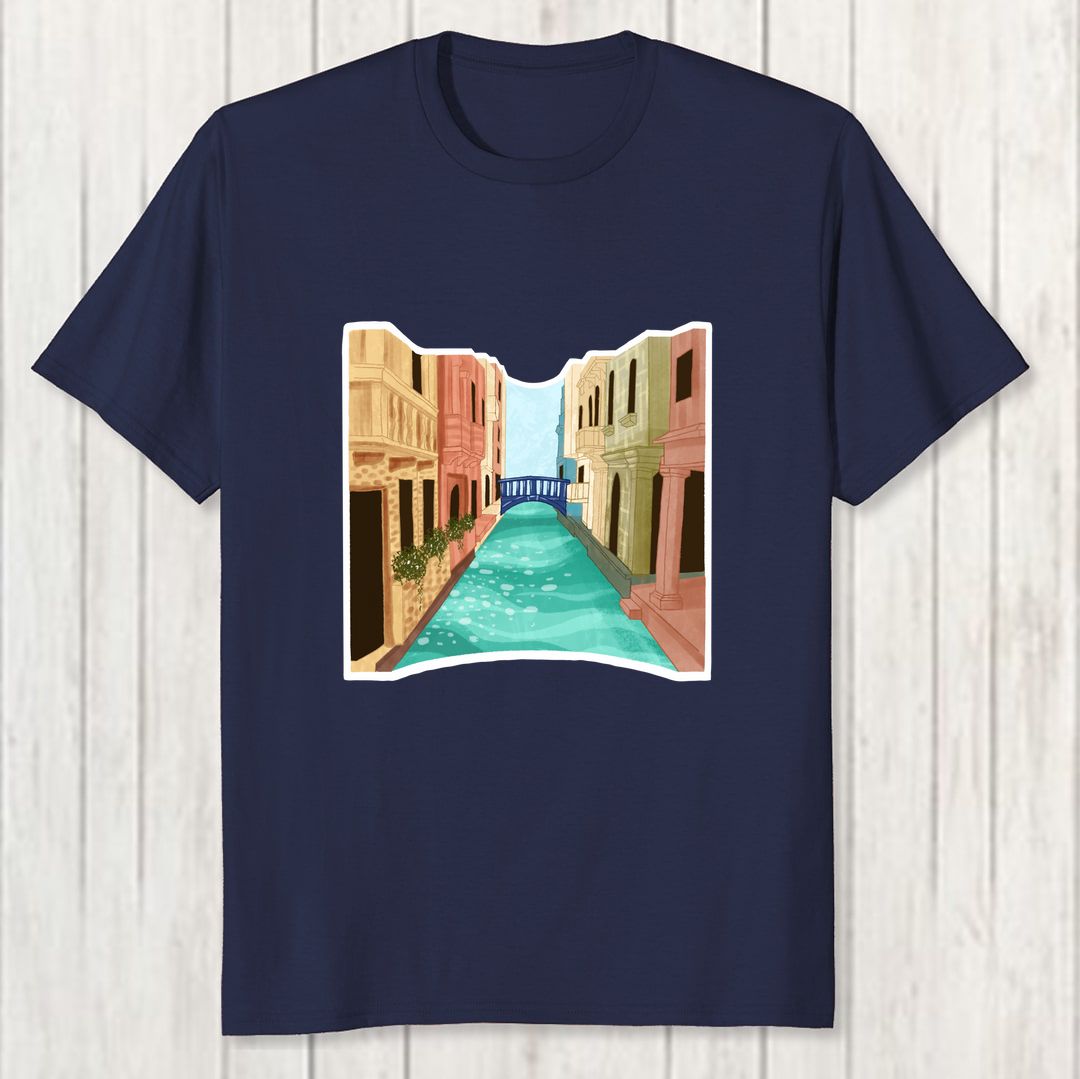 3cd3340a Venice Canals Men T Shirt Navy Front New