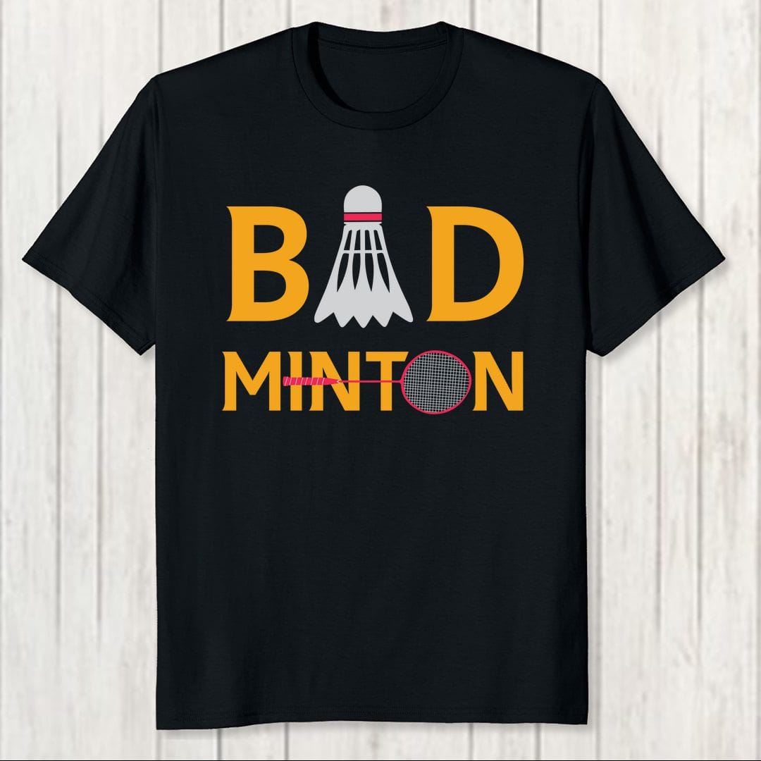 93f34b65 Bad Minton Men T Shirt Black