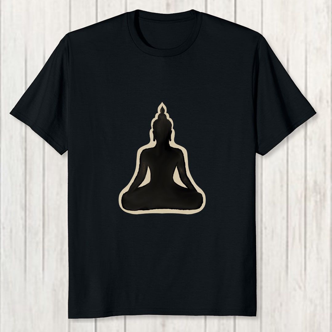 1009febe The Buddha Men T Shirt Black Front New