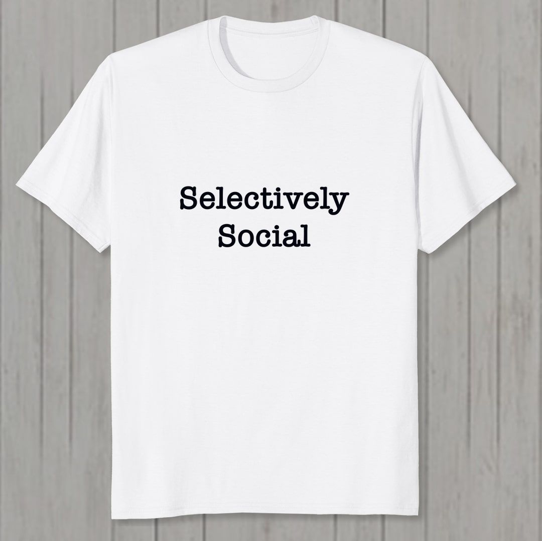 1f116ffc Selectively Social Not Anti Social Men T Shirt White Front New