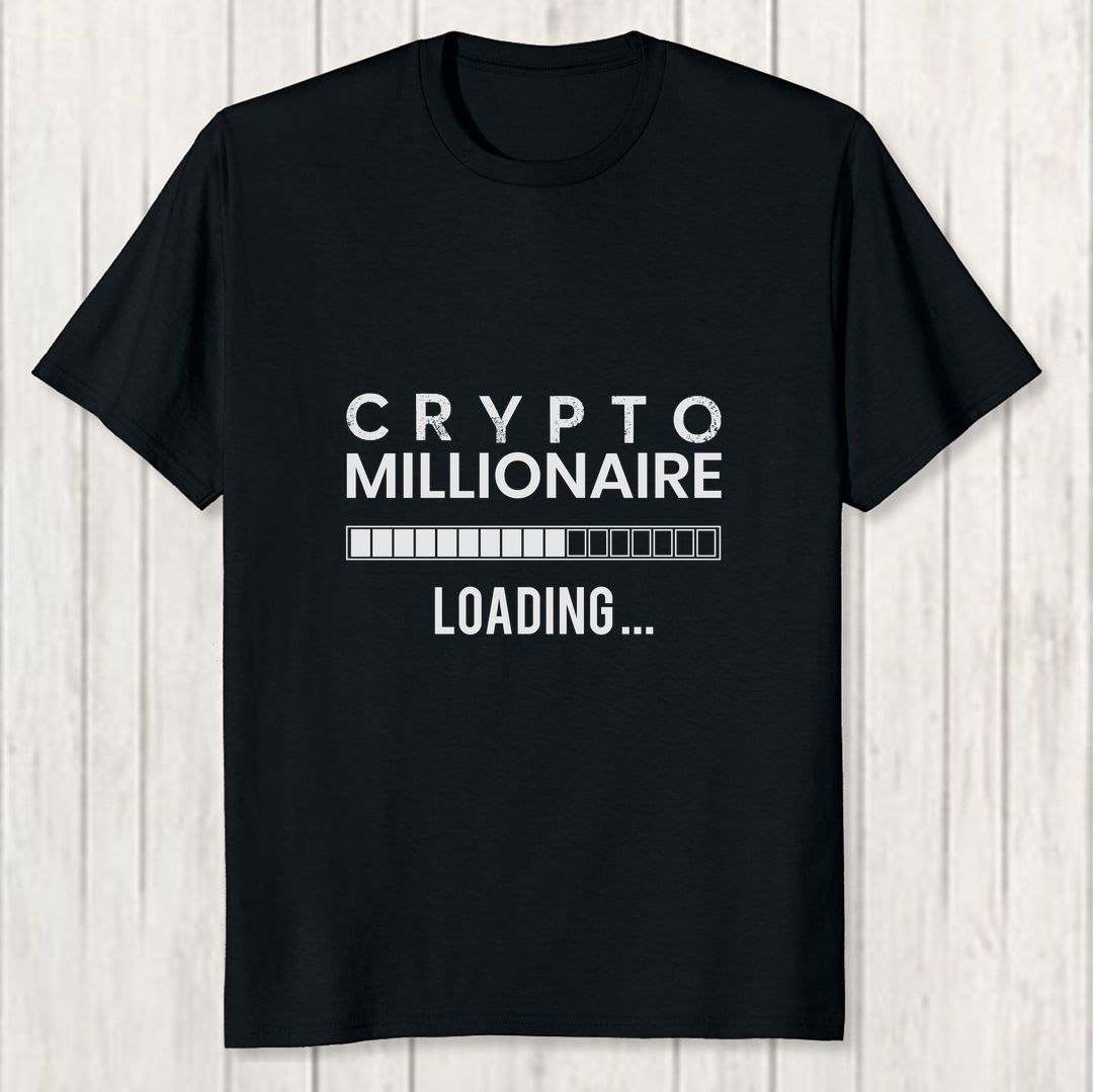 8bfd9c5c Crypto Millionaire Loading Men T Shirt Black Front New