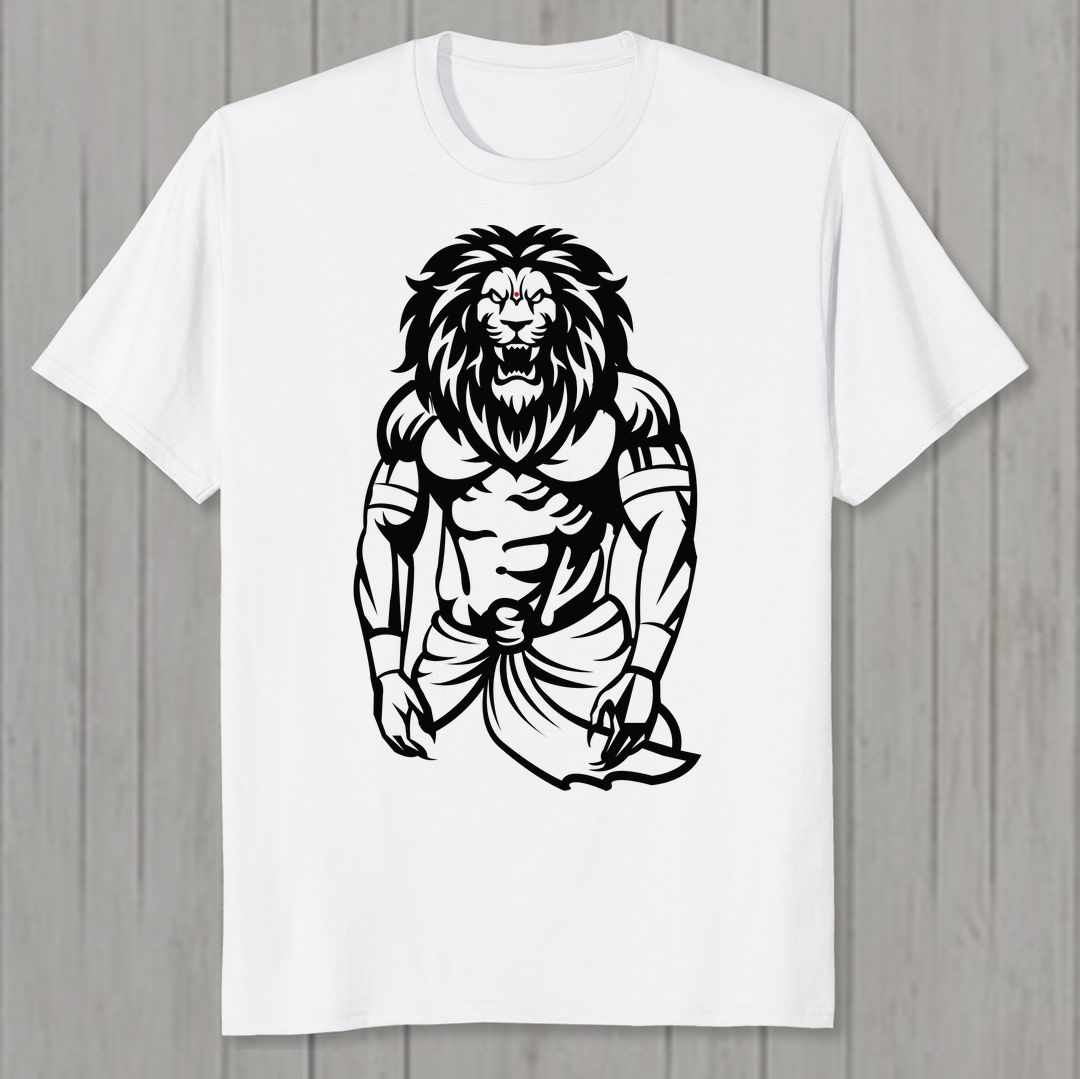 A6f72a39 Narasimha Power Men T Shirt White Front New