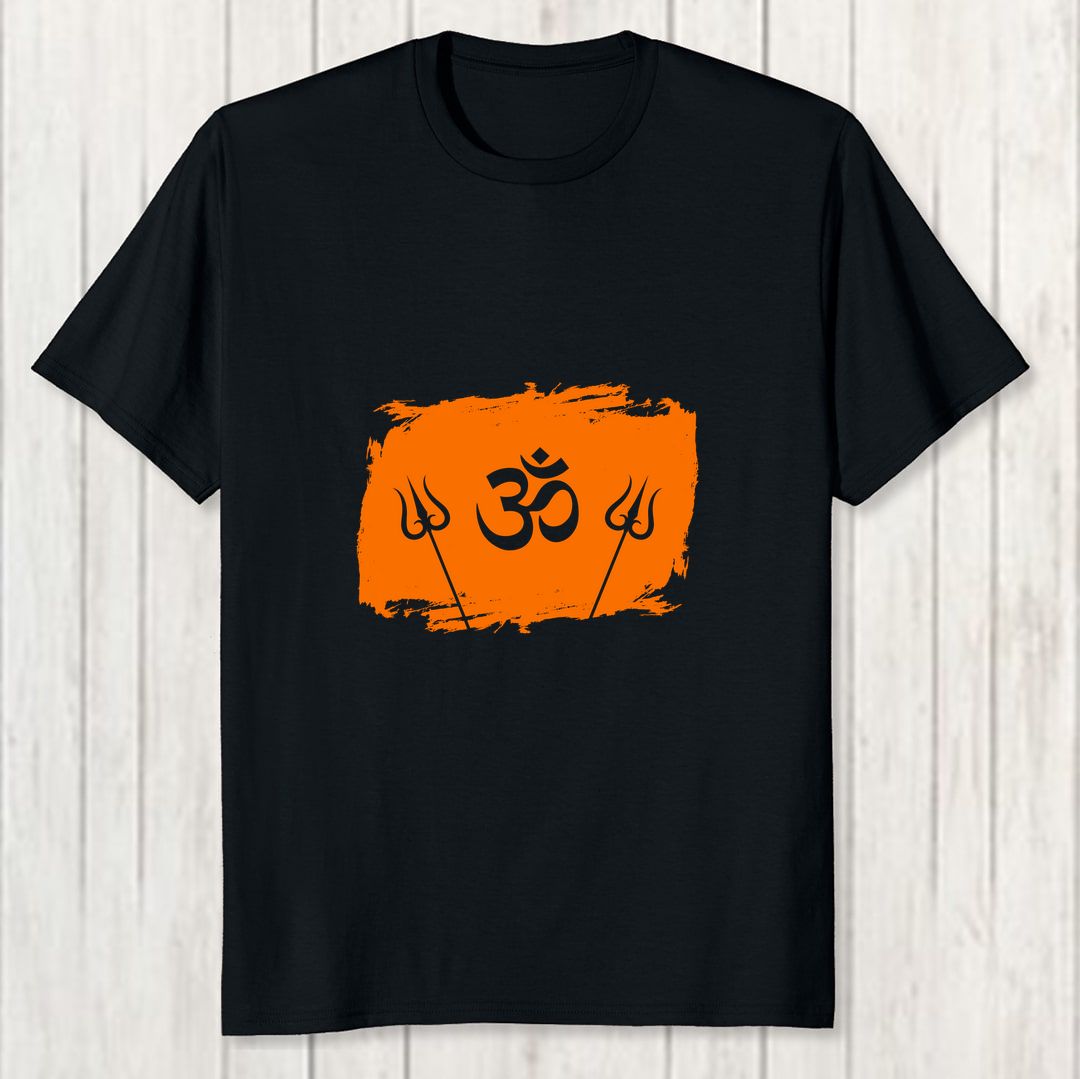 3989bd46 Mahadev Men T Shirt Black Front New