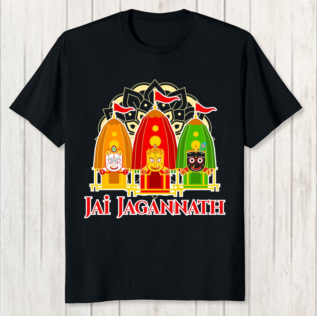 750f7a40 Jai Jagannath Rath Yatra Men T Shirt Black Front New