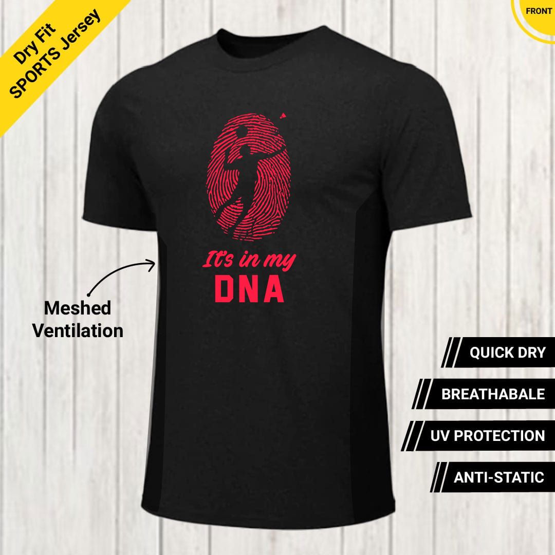 Caef1d92 Its In My Dna Badminton Dry Fit T Shirt Black Front New