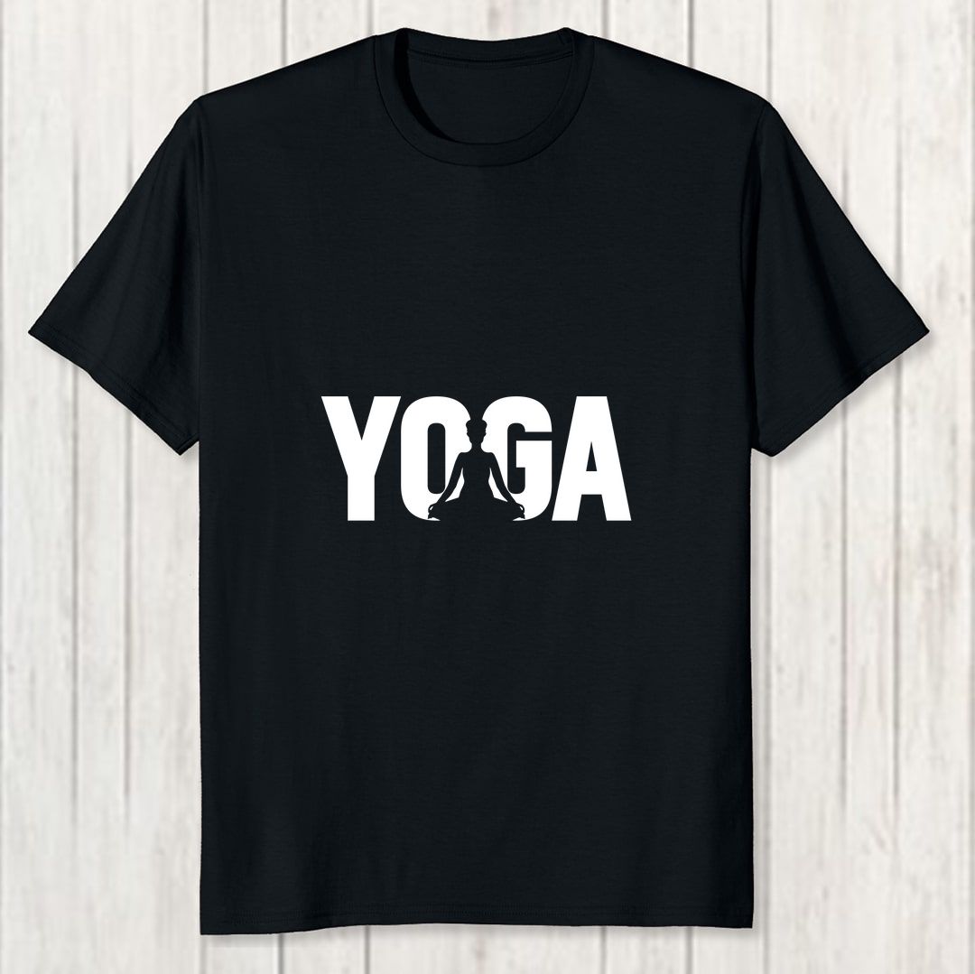 2a785551 Yoga Men T Shirt Black Front New