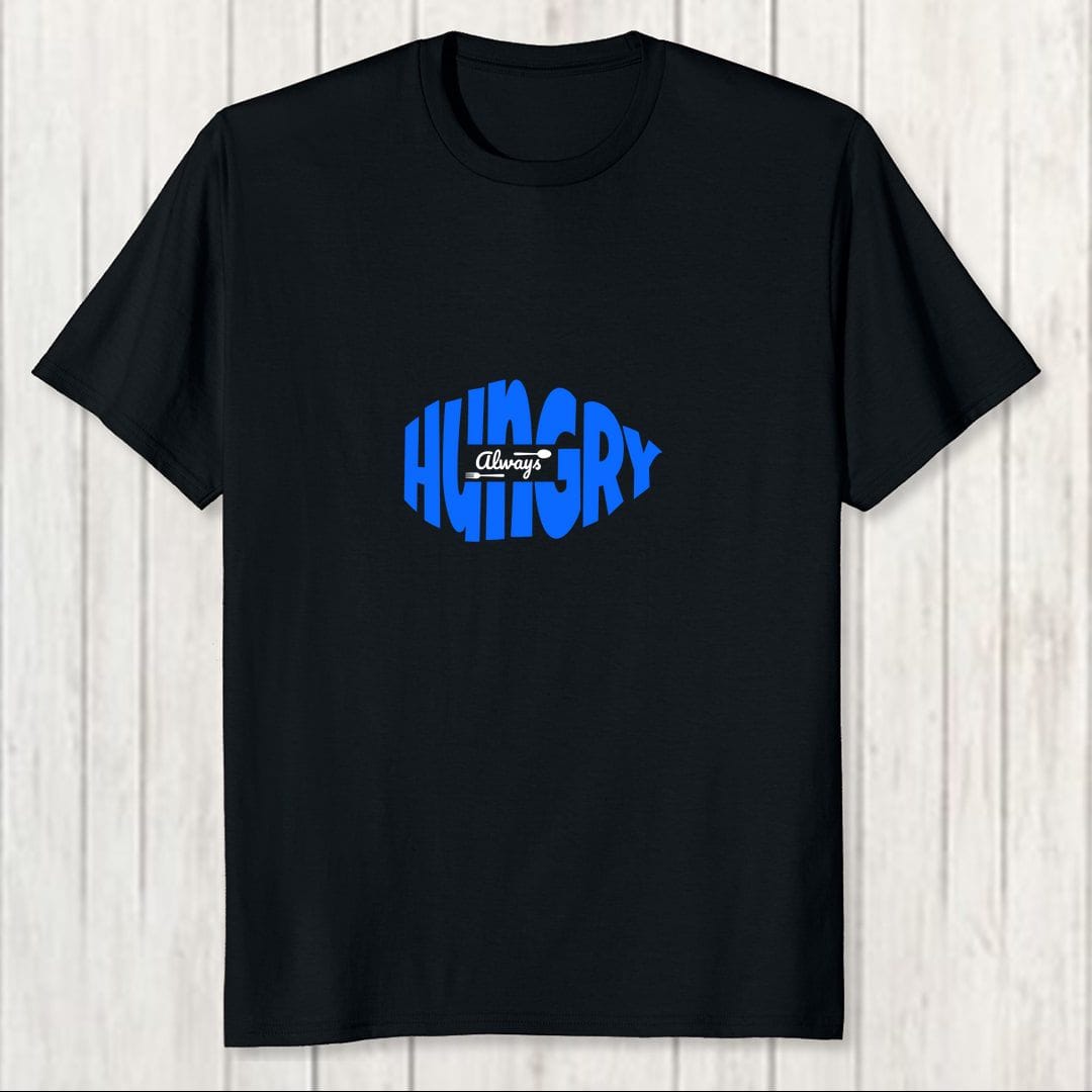 1459011d Always Hungry Men T Shirt Black