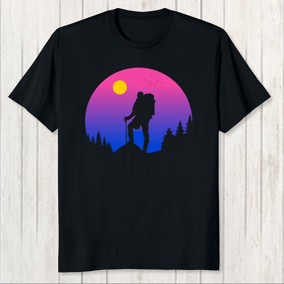 230a5108 Hike Pink Blue Men T Shirt Black