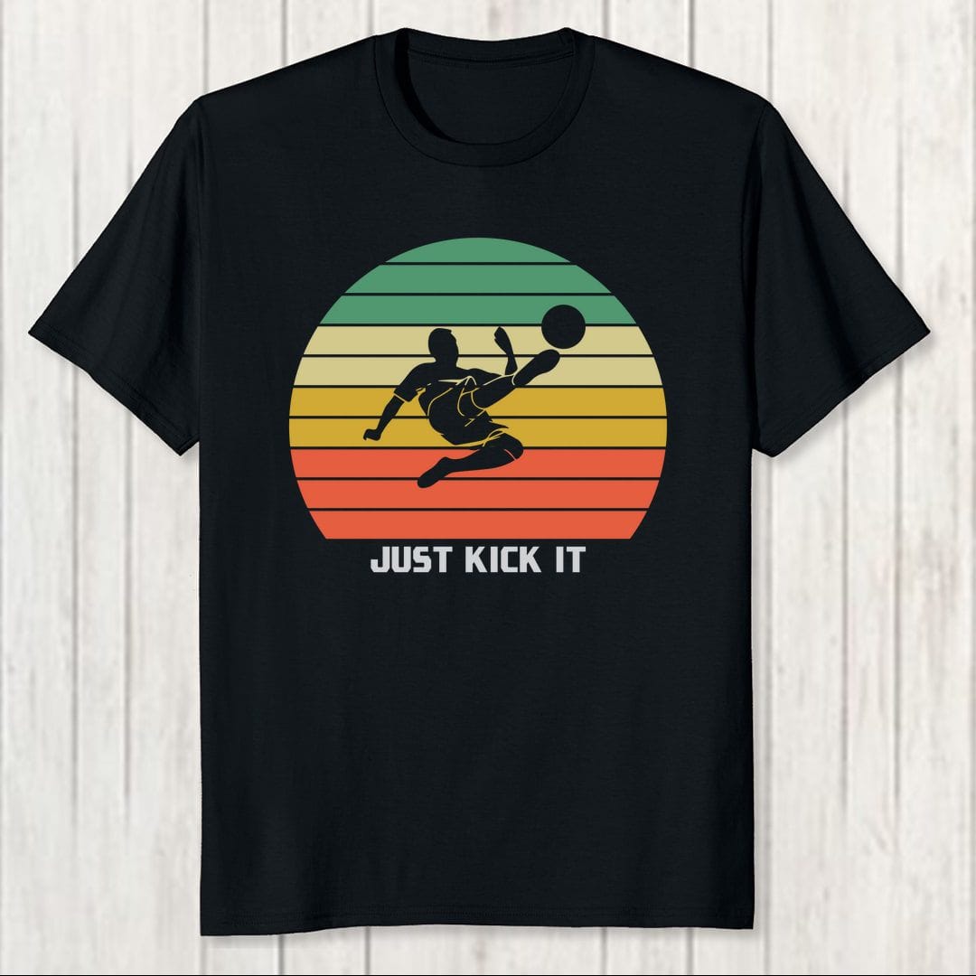 2ebb99e6 Just Kick It Vintage Football Men T Shirt Black