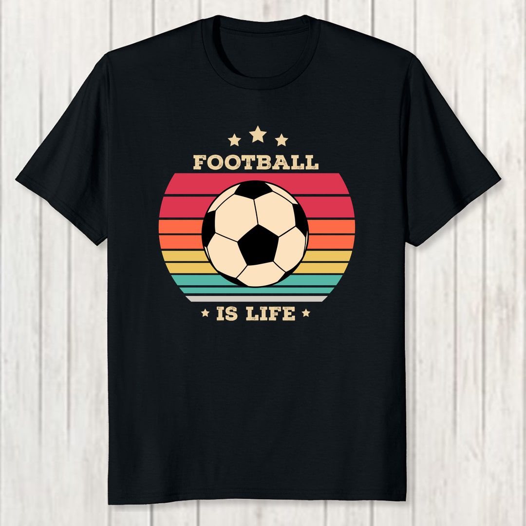 31422b74 Football Is Life Men T Shirt Black Front New