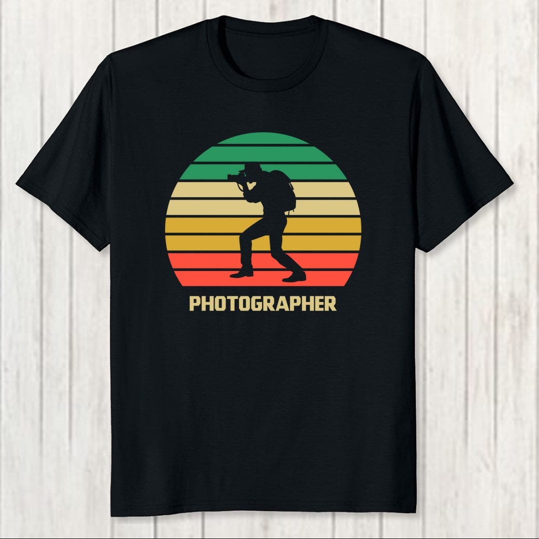 35aea3ca Photographer Vintage Retro Look Colourful Men T Shirt Black