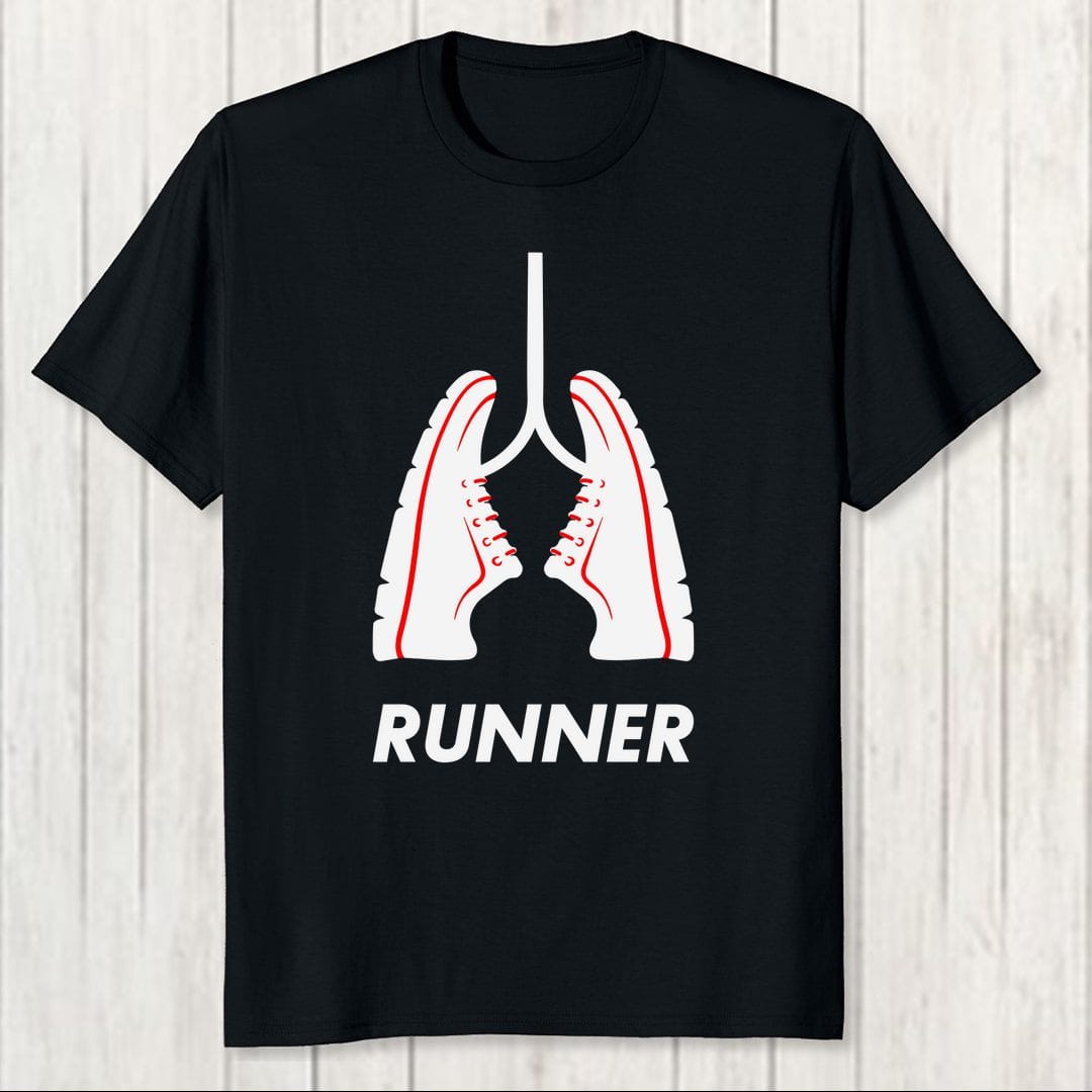 37e244aa Runner Lungs Creative Design For Fit Athletes Men T Shirt Black