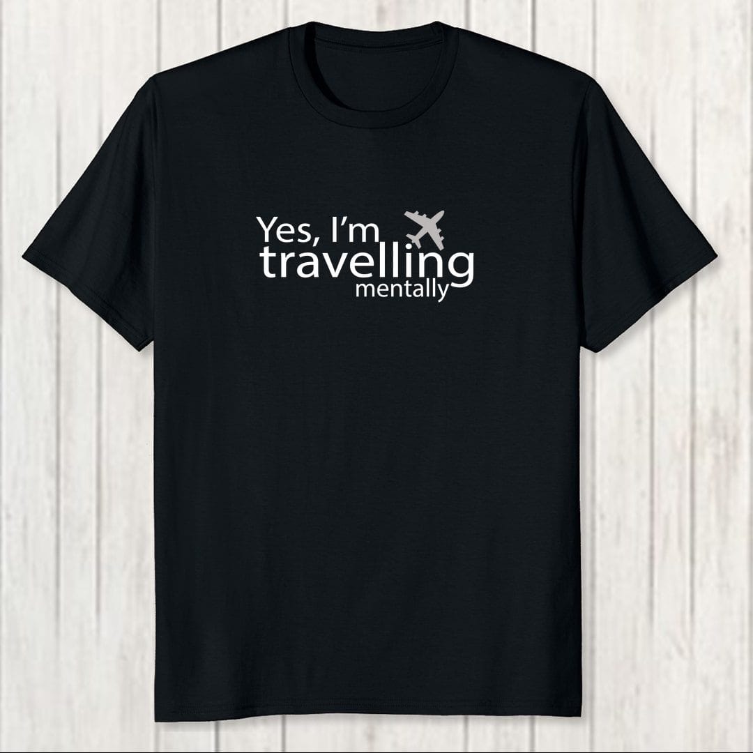 47dc6f06 Travelling Mentally Men T Shirt 2 Black