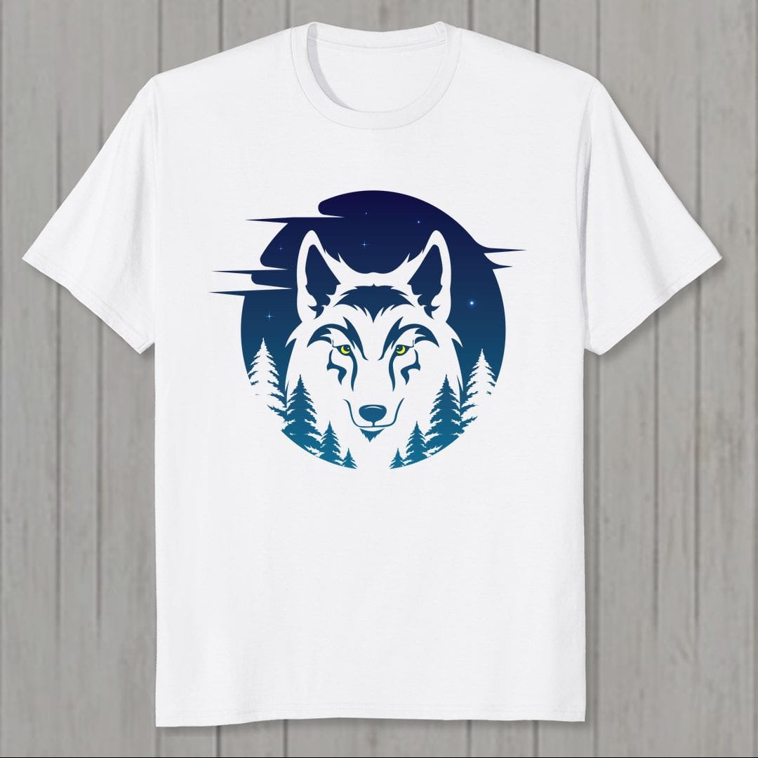 5e503dd8 Full Moon Wolf My Call Of The Wild For Hiking Trekking Men T Shirt White