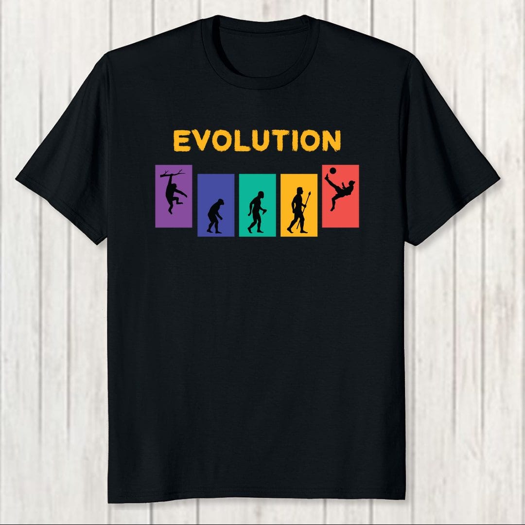 87a3ae0d Football Evolution Colourful Funny Men T Shirt Black