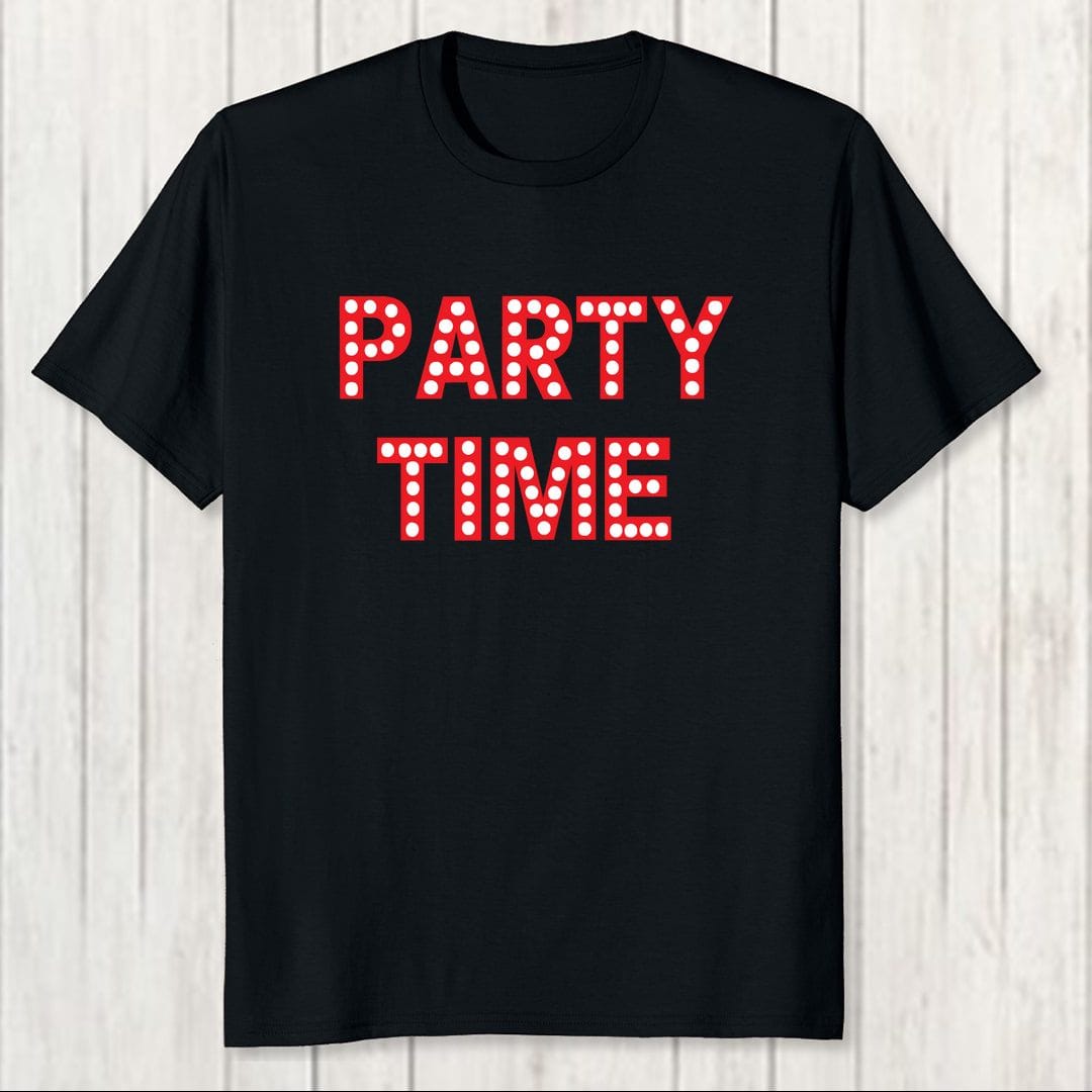 B9627f39 Party Time Men T Shirt Black