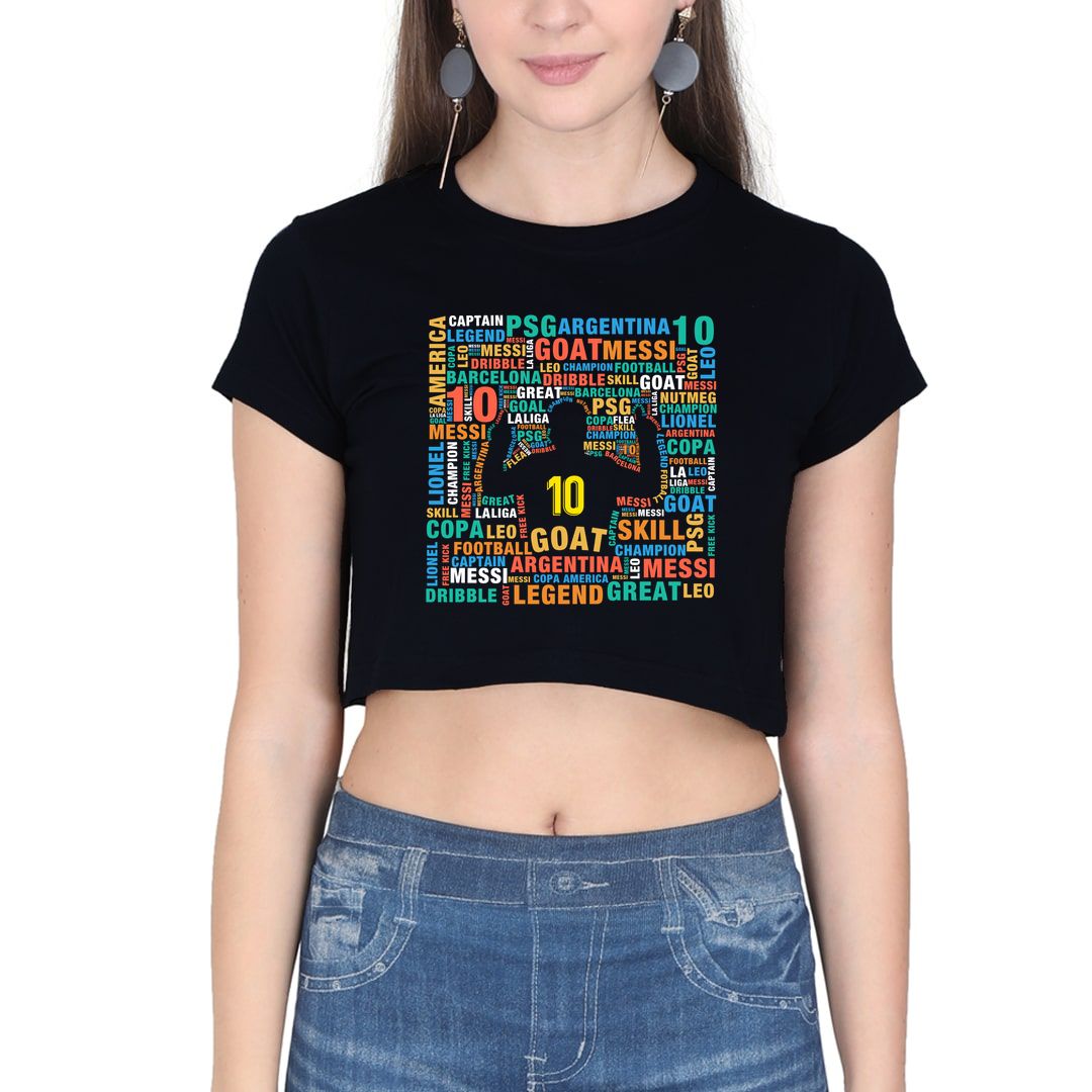 Messi Wordcloud Women's Crop Top - Swag Swami