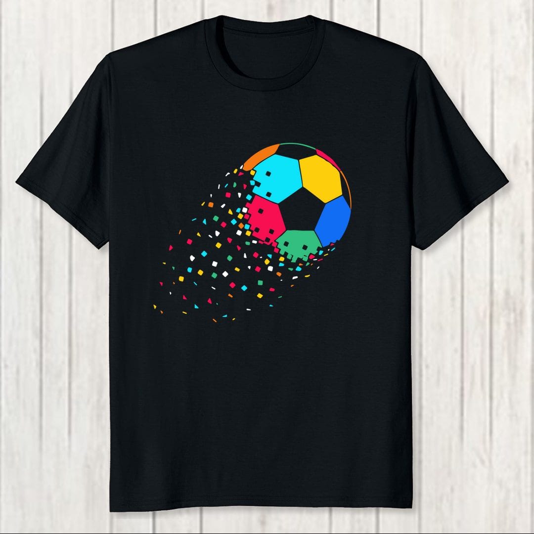 F0c98f8b Football Colourful Men T Shirt Black