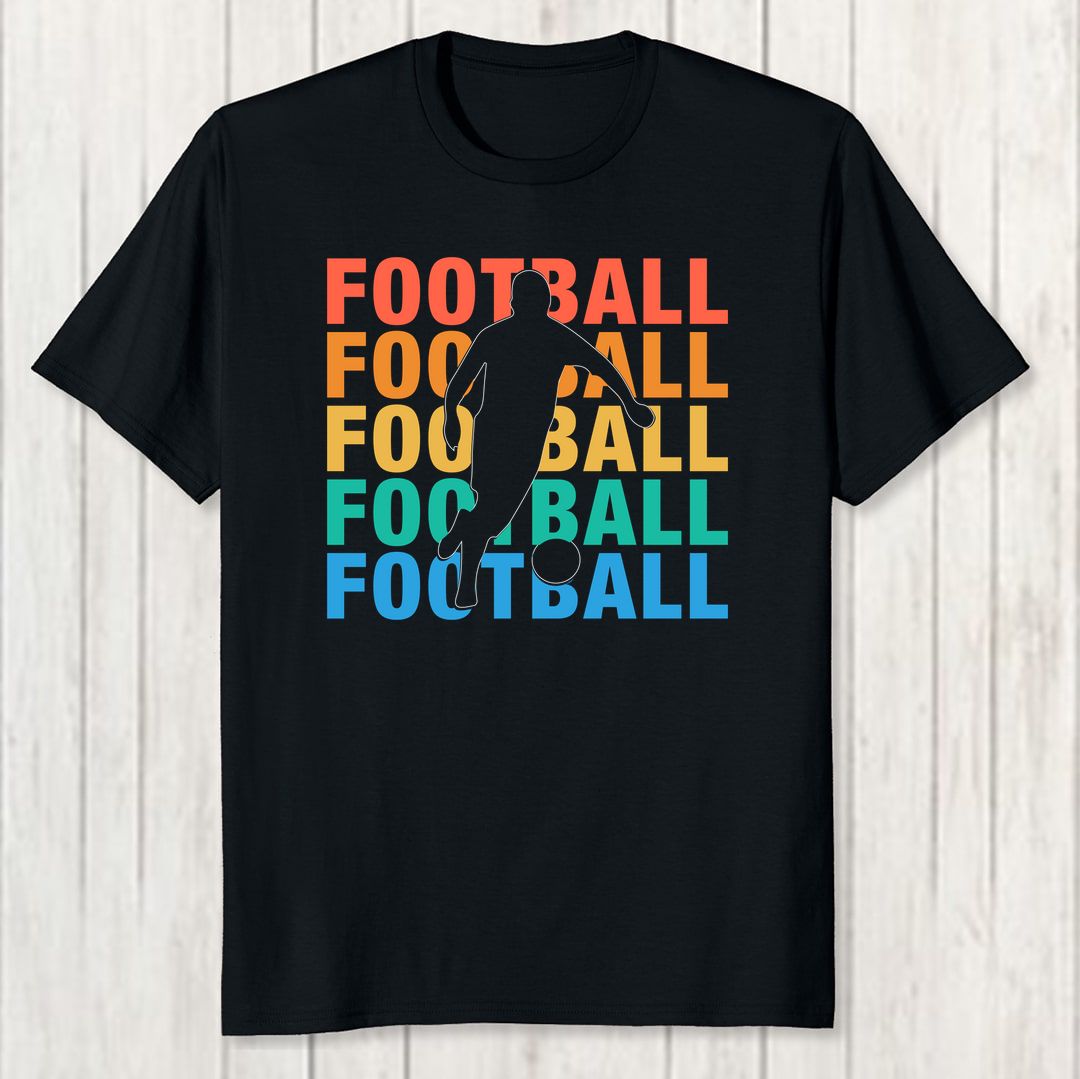 F74b9236 Football Football Colourful Men T Shirt Black Front New