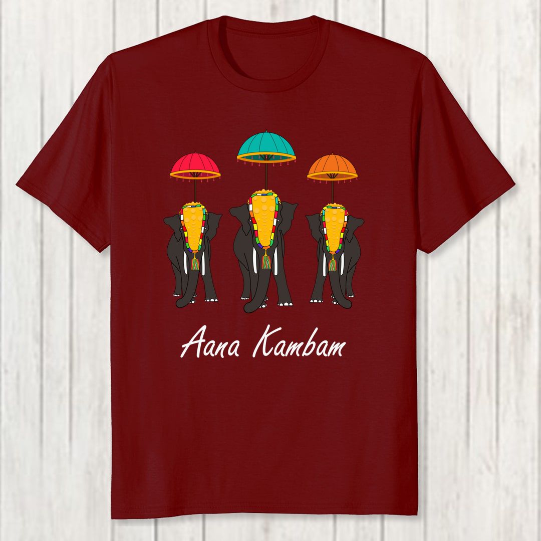 0444c16f Aana Kambam Men T Shirt Maroon Front New