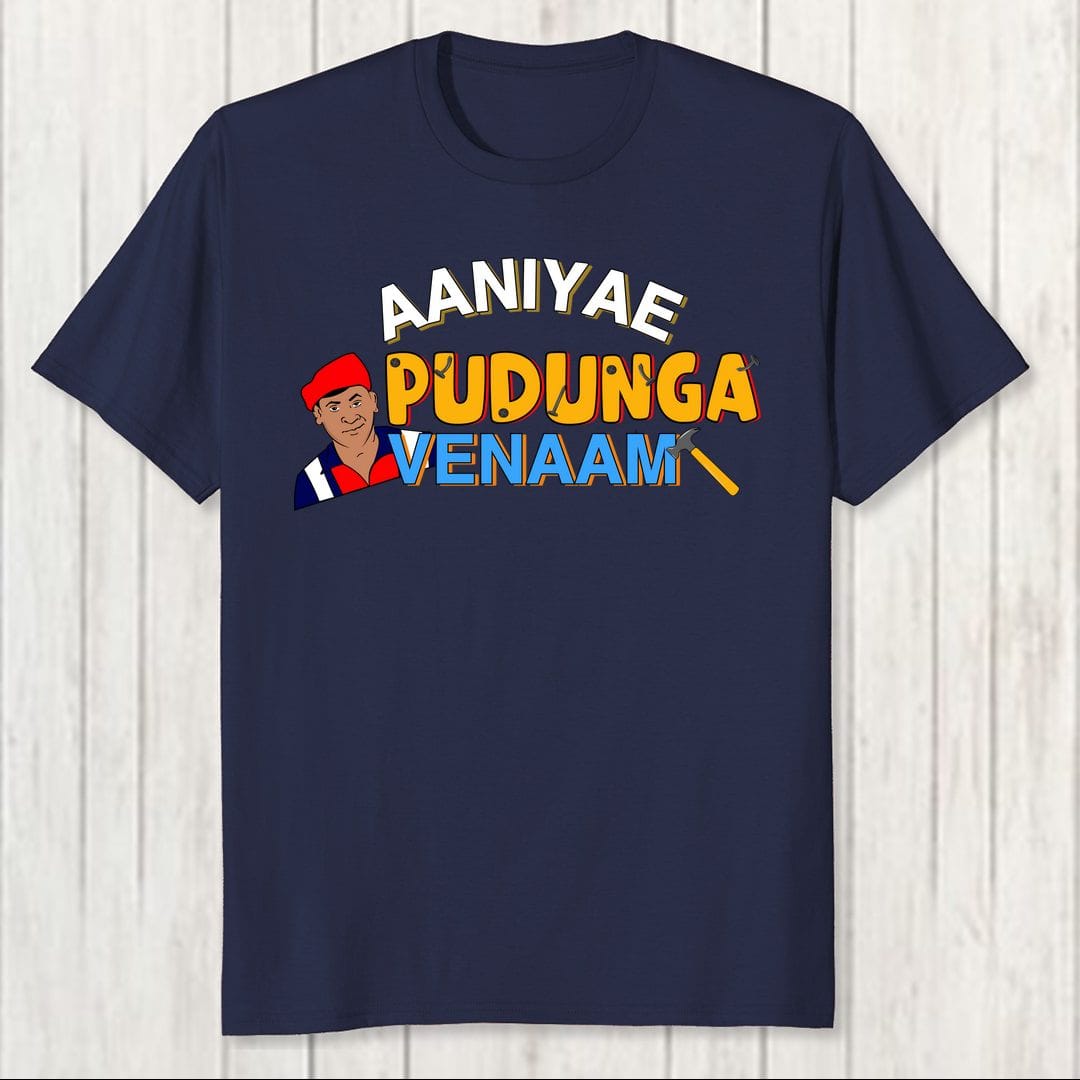 Aa42d835 Aaniyae Pudunga Venaam Men T Shirt Navy