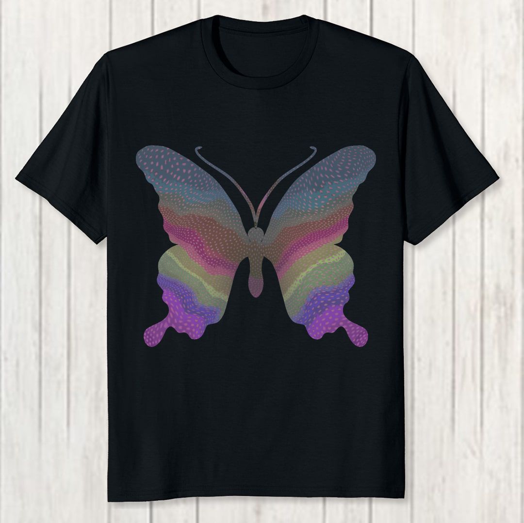 Bea4e97d Mystical Butterfly Men T Shirt Black Front New