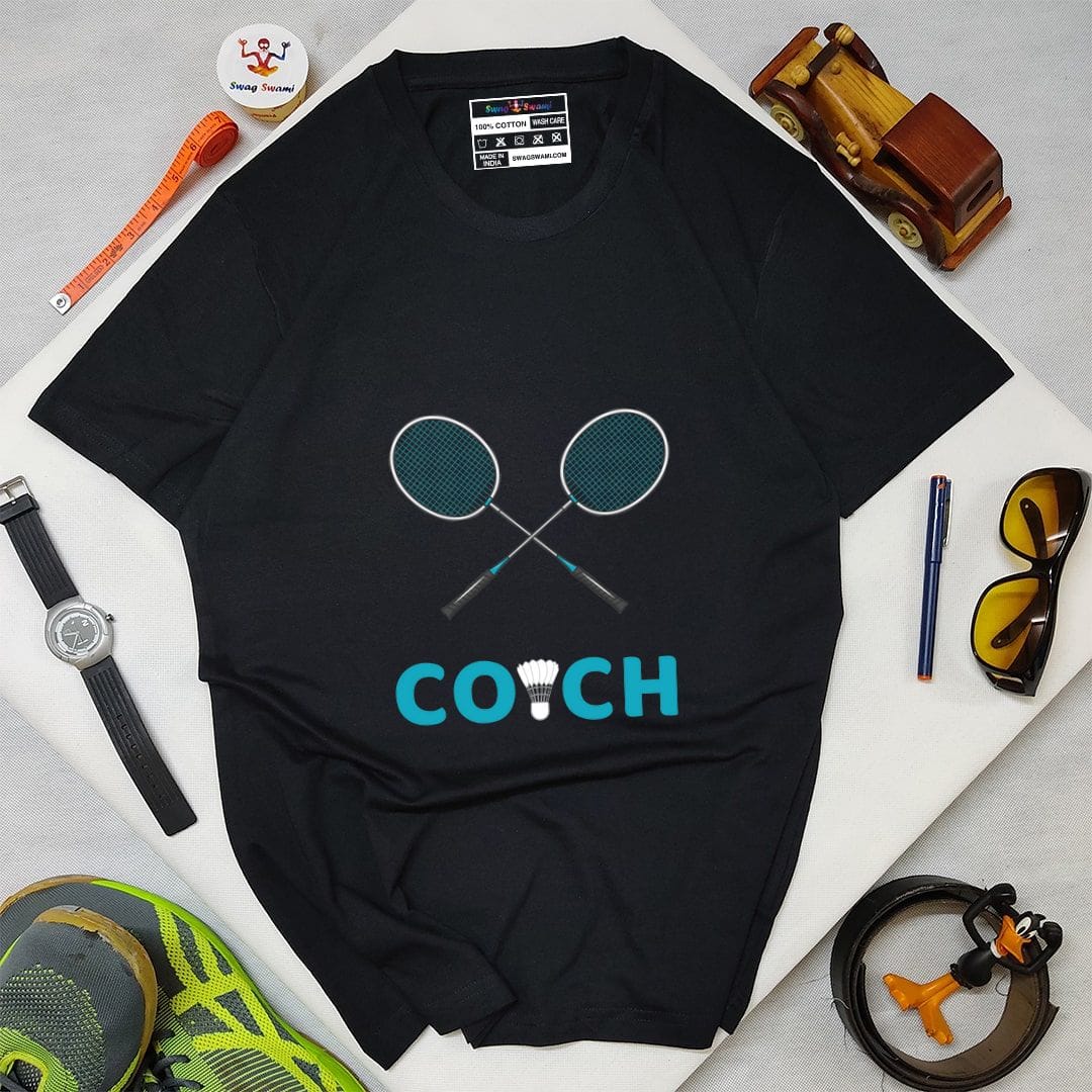 E495df1f Coach Badminton Men T Shirt Black