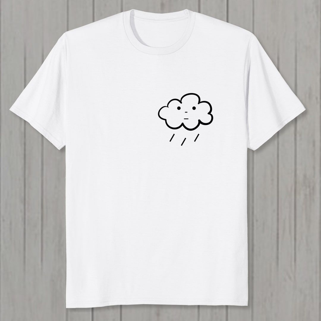 5b0f4ca3 Cute Little Cloud Black For Minimalist Lovers Men T Shirt White Front New