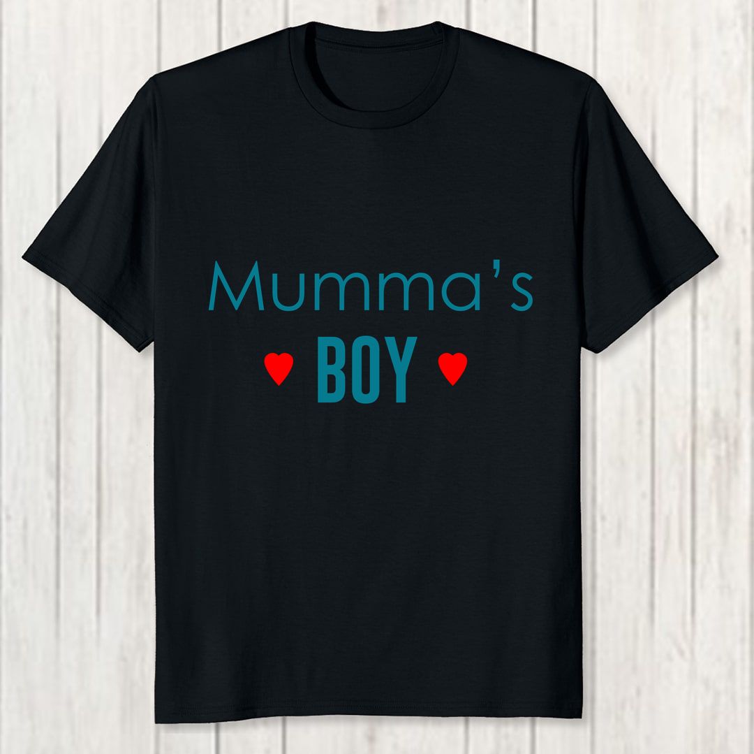 99cff2e7 Mummas Boy Slogan For Boys Men T Shirt Black Front New