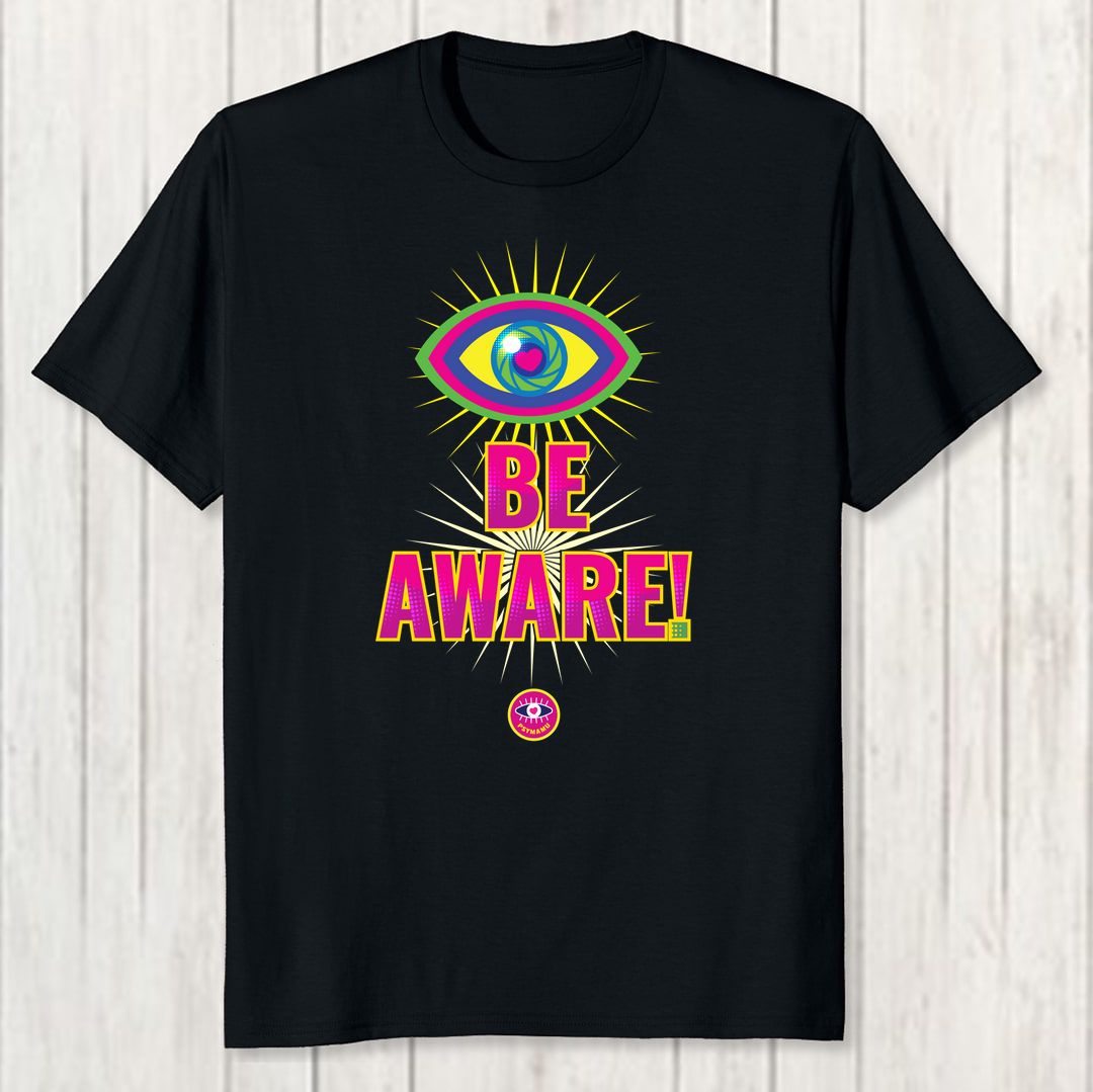 33d81583 Be Aware Men T Shirt Black Front New