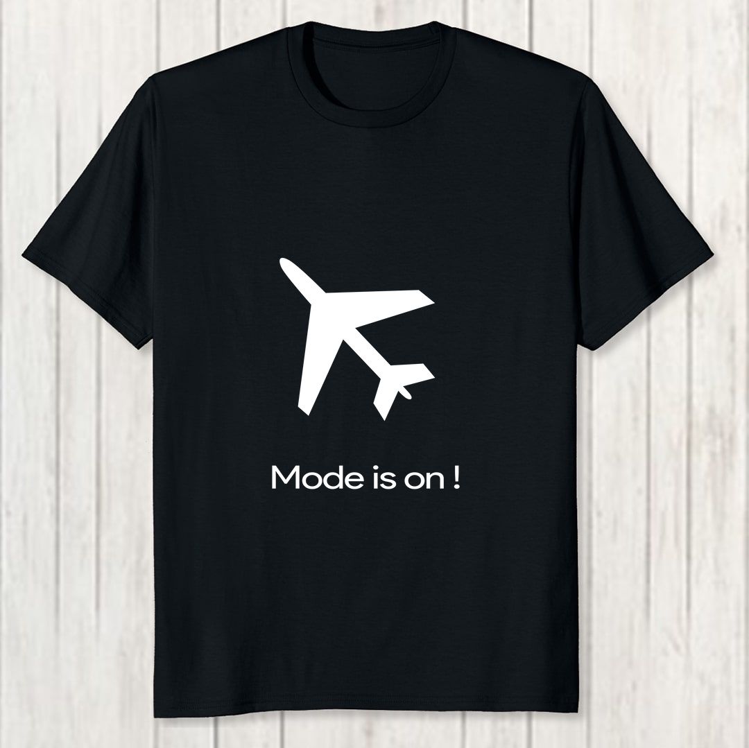 5b7538cd Aeroplane Mode Is On Men T Shirt Black Front New