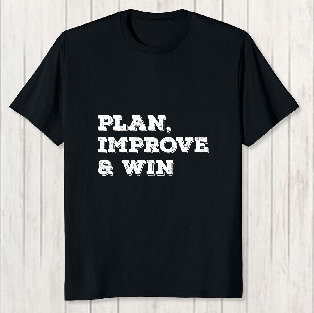 68f988f1 Plan Improve Win Men T Shirt Black Front New