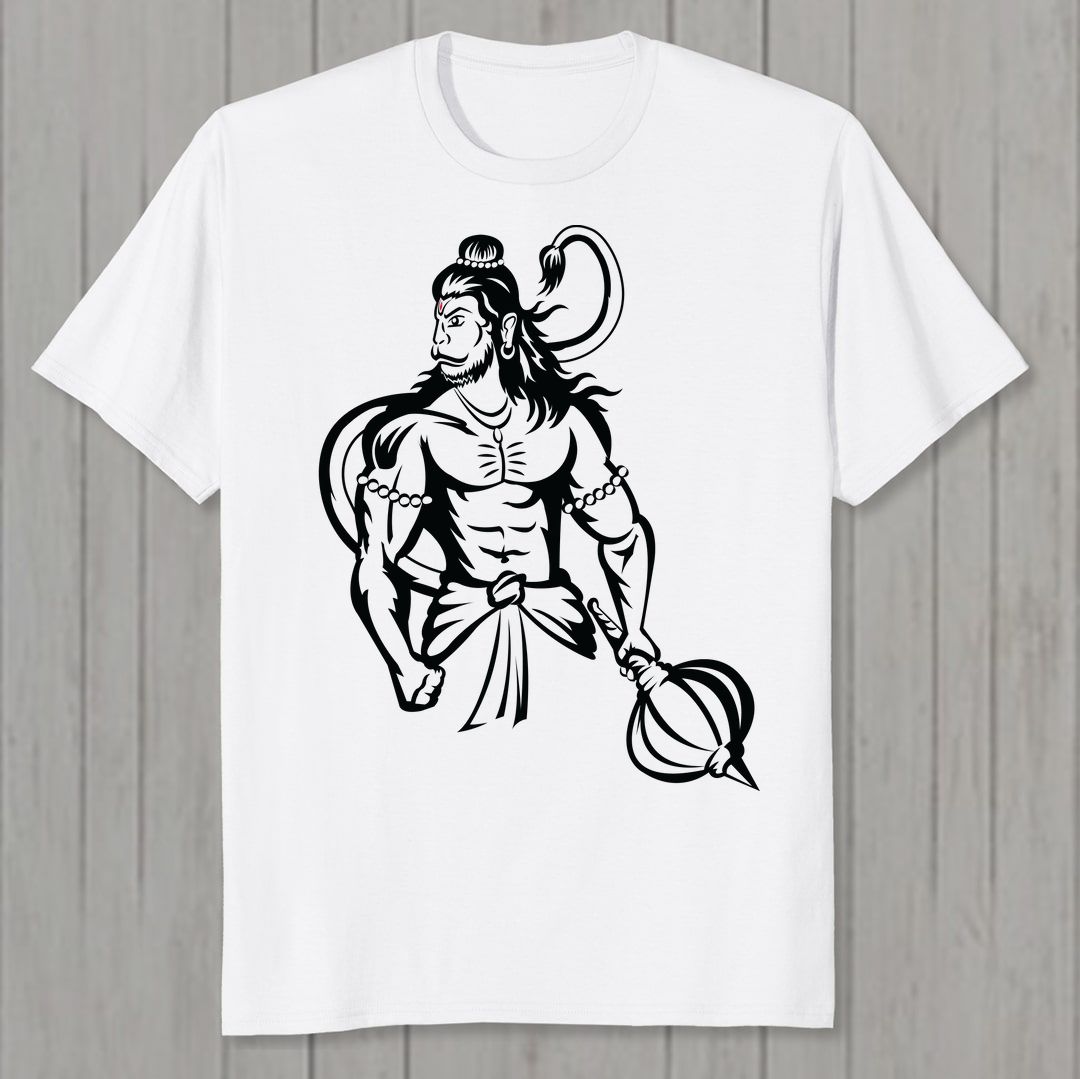 A1350a15 Veer Hanuman Men T Shirt White Front New