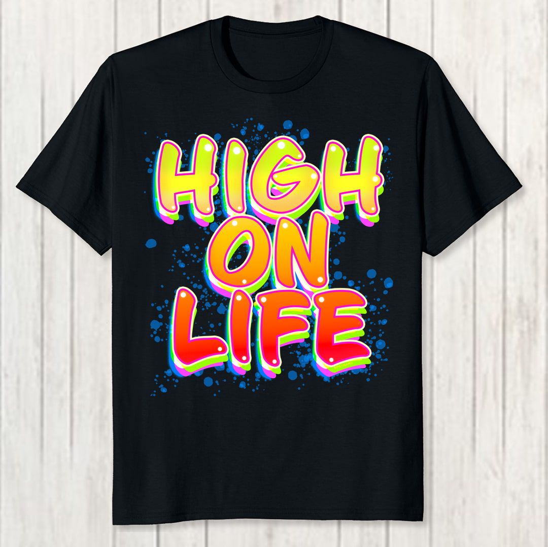 270f6ff8 High On Life Men T Shirt Black Front New