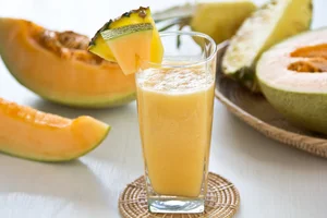 Pineapple, rockmelon and papaya juice