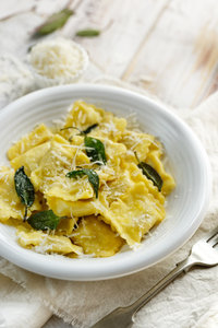 Butter and sage ravioli