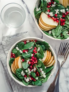 Pear and pomegranate salad