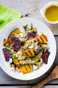 Roasted pumpkin, quinoa and beetroot salad