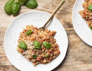 Tomaten-spelt risotto 