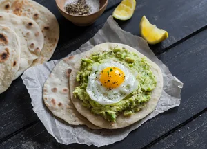 Tortilla with avocado and egg