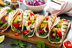 Chicken and corn tacos