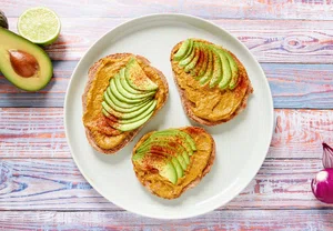 Toast with paprika and avocado spread