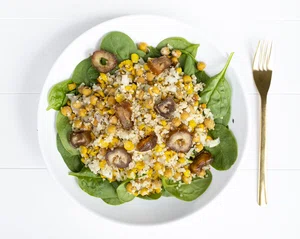 Quinoa salad with corn and dates