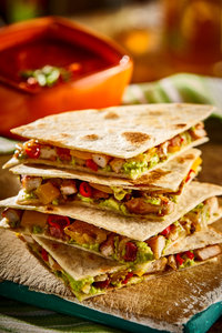 Chicken and avocado quesadillas