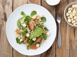 Couscous salad with watercress and grapefruit