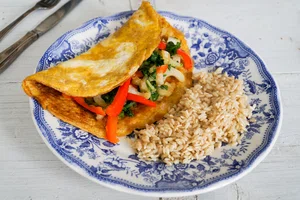 Vietnamese omelette with vegetables