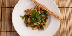 Thai cucumber salad with cashew nuts