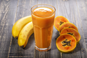 Creamy tropical papaya smoothie