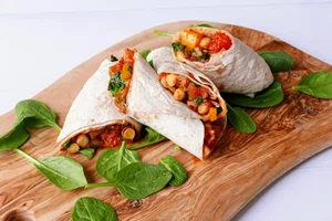 Tortilla wraps with ratatouille filling